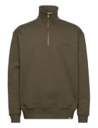 Diego Half-Zip Sweatshirt Khaki Les Deux