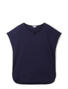 T-Shirt Fabric Mix Blue Tom Tailor