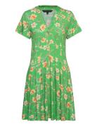 Camille Meadow V Neck Dress Green French Connection