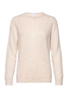 Basic O-Neck Sweater Beige Davida Cashmere