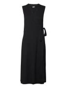 Sleeveless Wrap Dress Black Papu