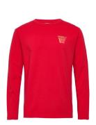 Mel Stacked Logo Long Sleeve Red Double A By Wood Wood