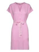 Made Of Tencel™: Tunic Dress With A Belt Pink Esprit Casual