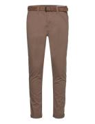 Slim Chino With Belt Brown Tom Tailor