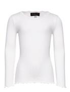 Silk T-Shirt Ls W/ Lace White Rosemunde Kids