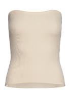 Como Knit Strapless Top Cream Second Female