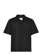 Linen Cotton Cuban S/S Shirt Black Calvin Klein