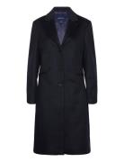 Wool Blend Tailored Coat Navy GANT