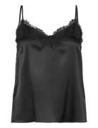 Silk Strap Top Black Rosemunde