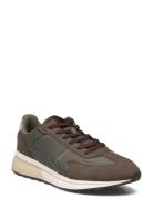 Leather Mixed Sneakers Khaki Mango