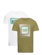 Jcogalaxy Tee Ss Crew Neck 2Pk Mp Jnr Patterned Jack & J S