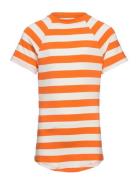 Striped Print T-Shirt Orange Mango