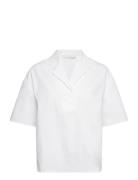 Short Sleeved Cotton Shirt White Mango