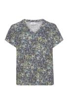 Fpfloral Tee 1 Navy Fransa Curve