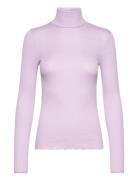 Silk T-Shirt Regular Ls Roller Neck Purple Rosemunde