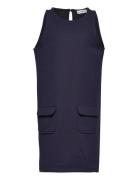 Knitted Pinafore Dress Navy Mango