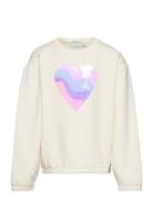 Sequin Artwork Sweatshirt Cream Tom Tailor