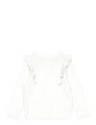 Ruffle Knitted Sweater White Mango