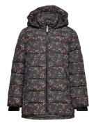 Jacket - Quilt - Long - Aop Black Color Kids