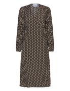 Msmarceline Long Sleeve Midi Wrap D Brown Minus