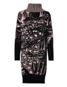 Turtle Neck Dress, Autumn Garden Black Papu