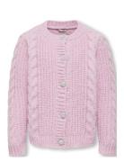 Koglola Ls O-Neck Cardigan Cp Knt Pink Kids Only