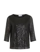 Visparkling 3/4 O-Neck Top/Ka Black Vila