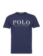 Custom Slim Fit Logo Jersey T-Shirt Blue Polo Ralph Lauren