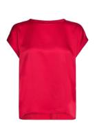 Viellette S/S Satin Top - Noos Red Vila