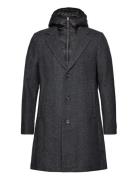 Wool Coat 2 In 1 With Hood Grey Tom Tailor