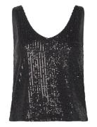 Onlana S/L V-Neck Sequins Top Jrs Black ONLY