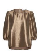 Slfsilva 3/4 Top B Gold Selected Femme