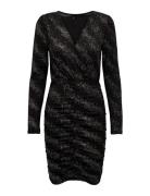 Onlnew Pella L/S Wrap Foil Dress Jrs Black ONLY