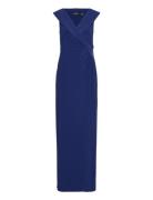 Jersey Off-The-Shoulder Gown Blue Lauren Ralph Lauren
