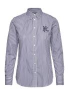 Striped Cotton Broadcloth Shirt Blue Lauren Ralph Lauren