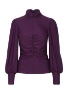 Rifagz Ls Cuff Blouse Purple Gestuz