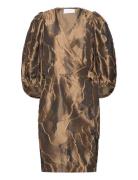 Wrap Dress With Balloon Sleeves Brown Coster Copenhagen