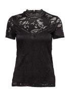 Vistasia Lace S/S Top - Black Vila