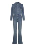 Long Denim Jumpsuit Blue Mango