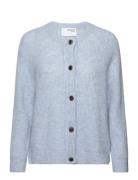 Slflulu Ls Knit Short Cardigan Noos Blue Selected Femme