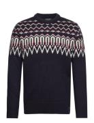 Fairisle Knit Crew Jumper Navy Superdry