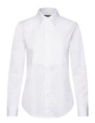 Pintucked Cotton Broadcloth Shirt White Lauren Ralph Lauren