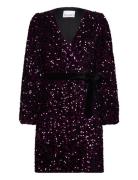 Teagan Wrap Dress Purple Noella