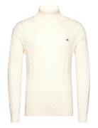 Cotton Cable Turtle Neck Cream GANT