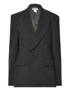 Double Breasted Wool Blazer Grey Hope