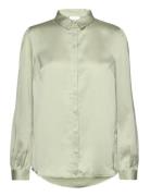 Viellette Satin L/S Shirt - Noos Green Vila