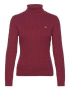 Stretch Cotton Cable Turtleneck Red GANT