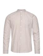 Seersucker Manderin Shirt L/S Cream Lindbergh