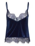 Cami Shiny Velours Lace Navy Hunkemöller