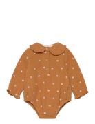 Cotton-Blend Bodysuit Shirt Brown Mango